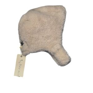 My little cozmo teddy bear Cozy Beige fur bonnet